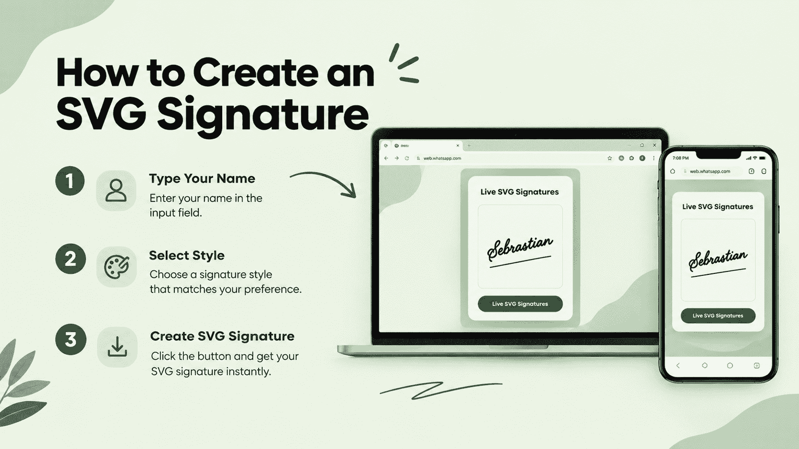 Live SVG signatures example