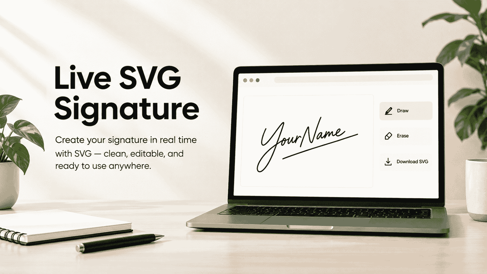 Live SVG signatures example