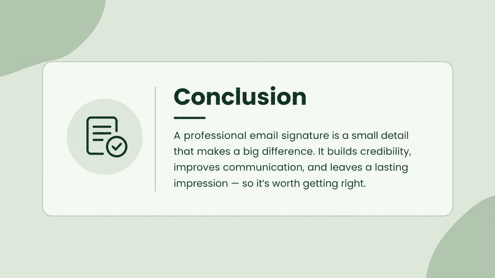 Professional email signature example